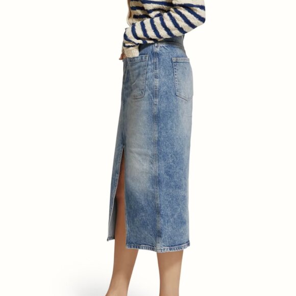 Scotch & Soda Patch Pocket Denim Midi Skirt (NWT) - Picture 6 of 6